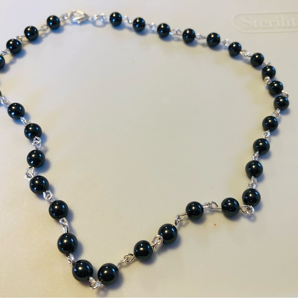 Hematite Necklace 16”